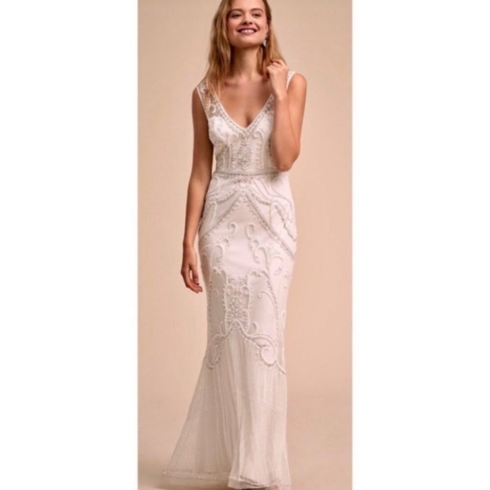 NWT BHLDN Sorrento Ivory Embellished Maxi Dress